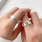 silver butterfly couple ring on fingers