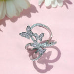 crystal butterfly ring pink horizontal