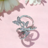 crystal butterfly ring pink horizontal