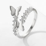 cubic zirconia butterfly ring vertical