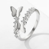 cubic zirconia butterfly ring vertical