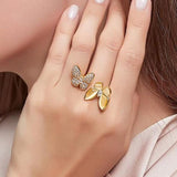 double butterfly ring gold women