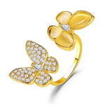 double butterfly ring gold