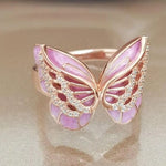 enamel butterfly ring front view