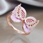 enamel butterfly ring side view