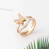 pink exquisite butterfly ring