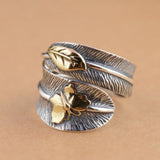 fashionable feather butterfly ring