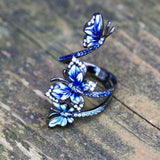 festival butterfly ring blue