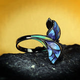 flare blue butterfly ring handmade