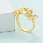 flower and butterfly ring gold for women