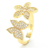 flower and butterfly ring gold