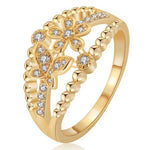 gold butterfly flower ring