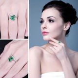 green butterfly ring for women