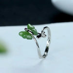 green jade butterfly ring design