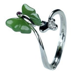 green jade butterfly ring