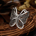 hollow butterfly ring silver