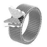 grey honeycomb butterfly ring