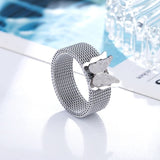 honeycomb butterfly ring for women