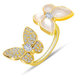 mother of pearl butterfly ring yellow