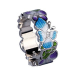 multicolor butterfly ring set woman