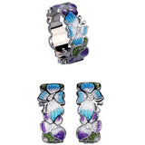multicolor butterfly ring set