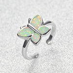 Opal Butterfly Engagement Ring