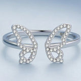 open butterfly ring platinum