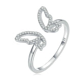 open butterfly ring silver