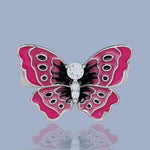 pink enamel butterfly ring front view