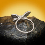 pink enamel butterfly ring back view