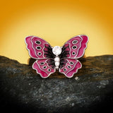 pink enamel butterfly ring jewelry