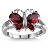 red butterfly ring jewelry