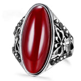 red coral butterfly ring