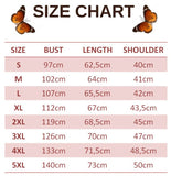 size chart for big butterfly t shirt