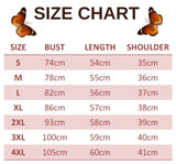 size chart for butterfly t shirt womens