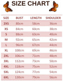 size chart for lightseagreen butterfly t shirt