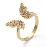 sparkling butterfly open ring vertical