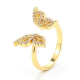 sparkling butterfly open ring