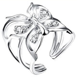 sterling silver filigree butterfly ring