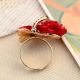 whimsical crystal butterfly ring 