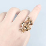 whimsical yellow butterfly ring for women