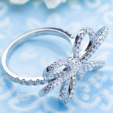 white gold butterfly ring for women