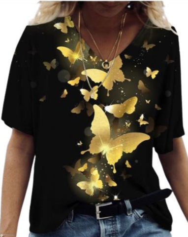 yellow butterfly t shirt