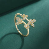 cute yellow sterling silver butterfly ring 